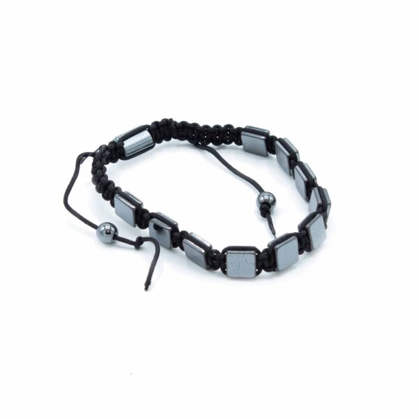 Pulsera Magnética Shamballa de Hematita - Cubos planos - Imagen 2