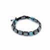 Pulsera Magnética Shamballa de Hematita - Cuboides Turquesa - Imagen 2