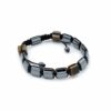Pulsera Magnética Shamballa de Hematita - Cuboides Ojo de Tigre - Imagen 2