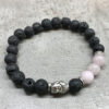 Pulsera de Lava y Cuarzo Rosa con Detalle de Buda – Amor Incondicional y Serenidad del Alma - Imagen 2