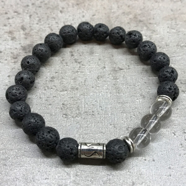 Pulsera de Cuarzo Roca con Detalle Tribal – Claridad, Sabiduría y Espíritu Ancestral - Imagen 2