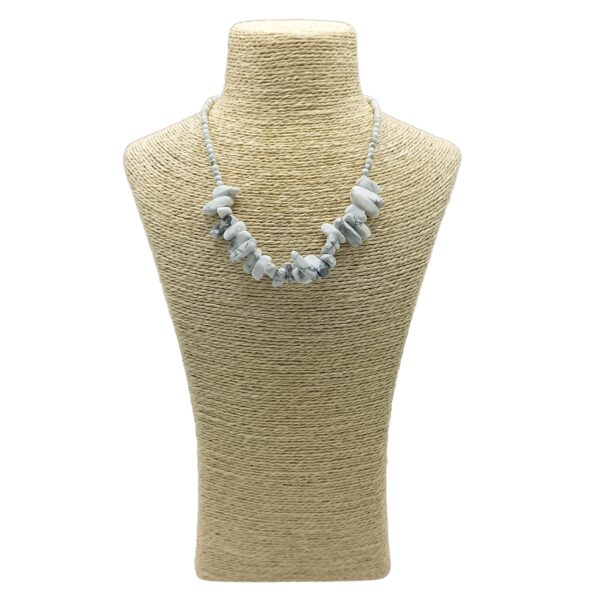 Collar Longstone de Jaspe Blanco – Claridad Espiritual, Calma Interior y Protección Energética