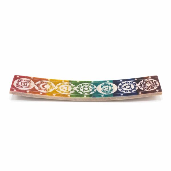 Porta Incienso de Esteatita con los 7 Chakras 26x5cm. Armoniza tus Rituales y Energía Interior - Imagen 2