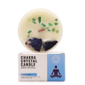 Vela Chakra Garganta con Sodalita y Jade – Comunicación, Verdad y Expresión Auténtica