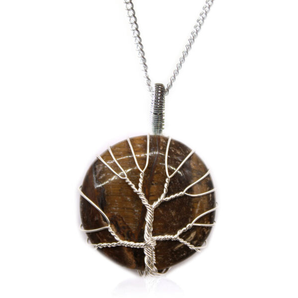 Colgante Árbol de la Vida con Ojo de Tigre – Protección, Fortaleza y Conexión Sagrada