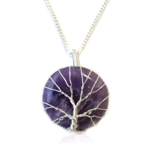 Colgante Árbol de la Vida con Amatista – Intuición Elevada, Protección y Paz Espiritual