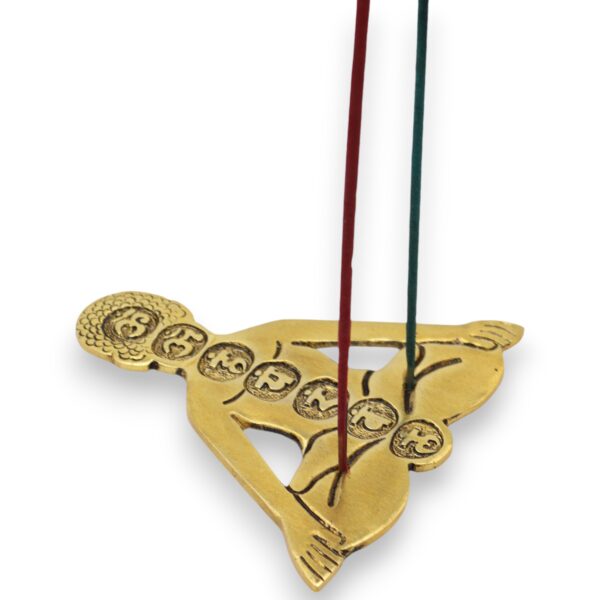 Porta Incienso Yoga Dorado – Aluminio con los 7 Chakras – Armonía y Energía Elevada (12x12 cm) - Imagen 2