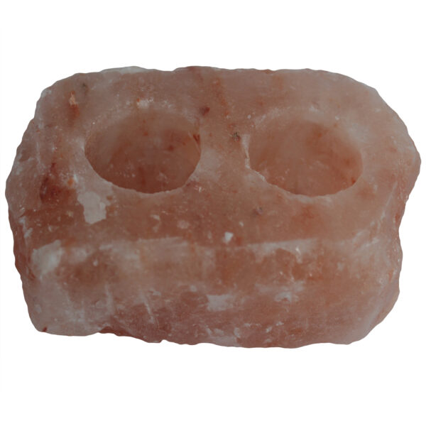 Portavelas de sal del Himalaya natural 1,3 kg – 2 agujeros