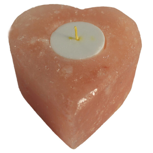 Portavela de Sal del Himalaya – Corazón Mediano (0,6 kg)