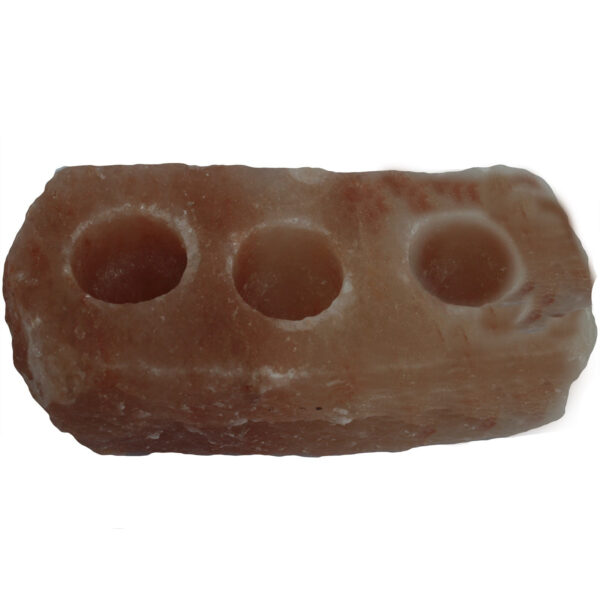 Soporte de vela de sal del Himalaya – 3 agujeros (2-3kg) - Imagen 2