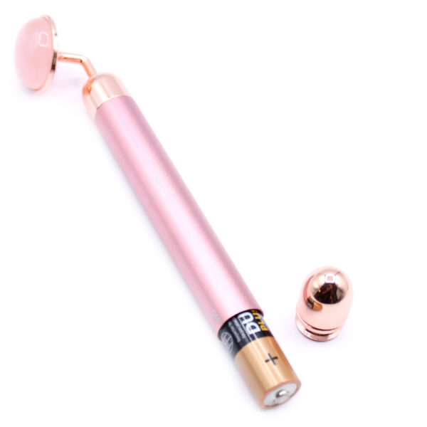 Rodillo Facial con Vibración – Cuarzo Rosa | Belleza y Energía Sanadora - Imagen 3