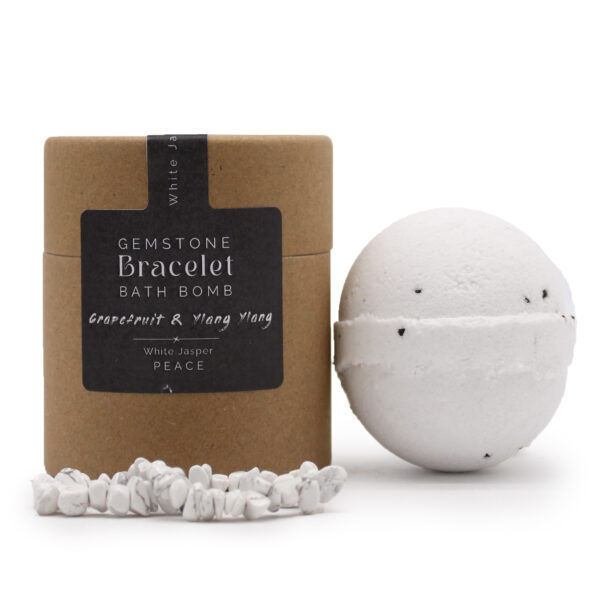 Bomba de Baño con Pulsera de Jaspe Blanco | Paz Interior y Claridad Mental - Imagen 2