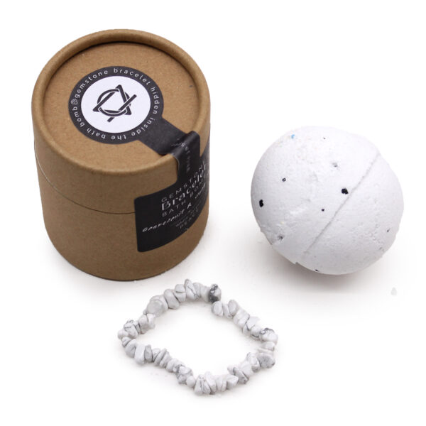 Bomba de Baño con Pulsera de Jaspe Blanco | Paz Interior y Claridad Mental