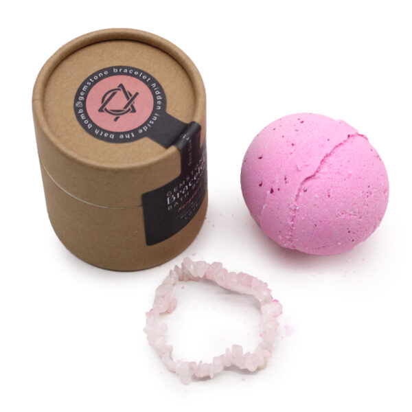 Bomba de Baño con Pulsera de Cuarzo Rosa | Amor Propio y Armonía Emocional
