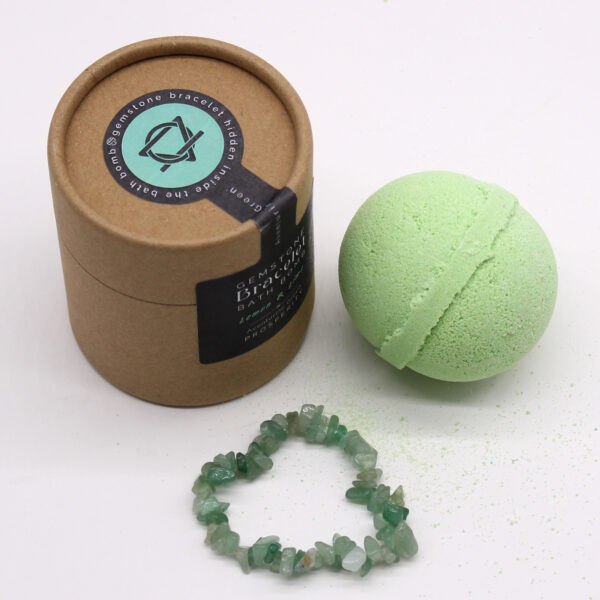 Bomba de Baño con Pulsera de Aventurina Verde | Aromaterapia, Relajación y Magia Cristalina