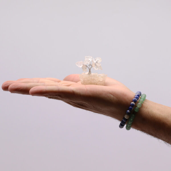 Mini Árbol de Cuarzo de Roca sobre Base de Orgonita – 15 Piedras Naturales - Imagen 2