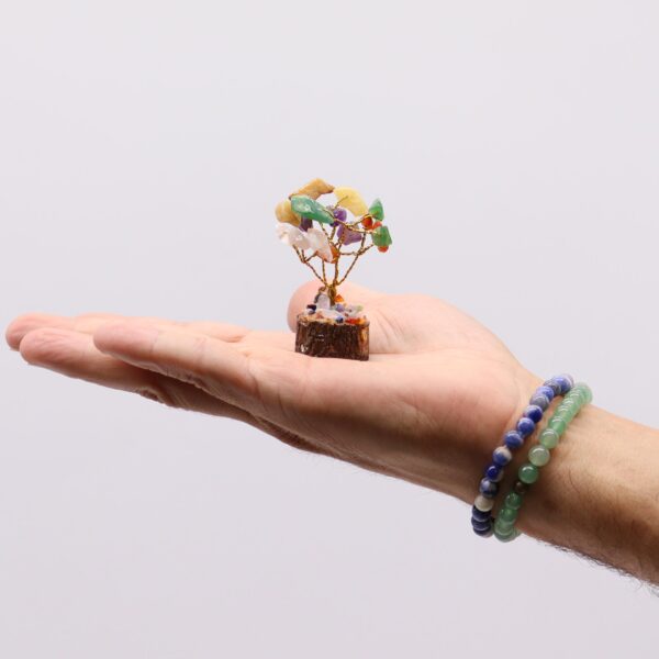 Mini Árbol de Piedras Múltiples sobre Base de Madera – 15 Piedras Naturales - Imagen 2