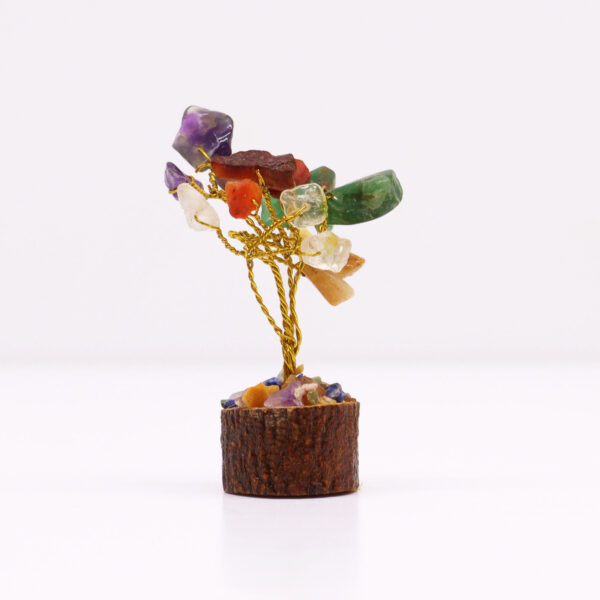 Mini Árbol de Piedras Múltiples sobre Base de Madera – 15 Piedras Naturales
