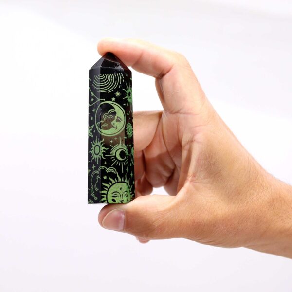 Puntas de Obsidiana Negra – Aproximadamente 60-70 g | 9 cm – Historia Mística - Imagen 2